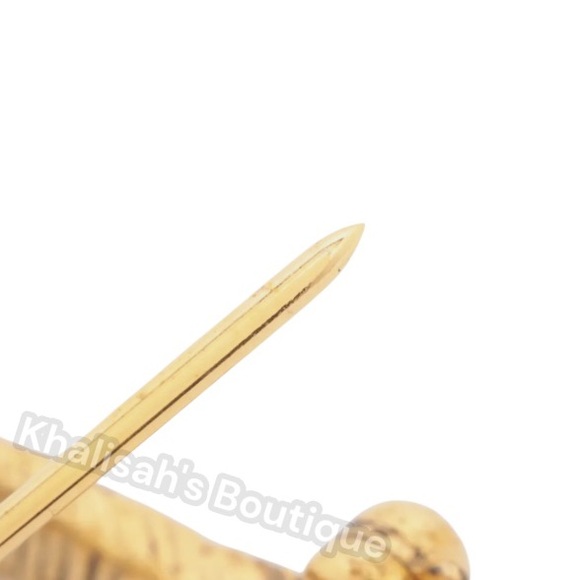 BNIB RARE! YSL Saint Laurent CASSANDRE Textured Gold YSL Pin Opyum Brooch - Picture 6 of 11